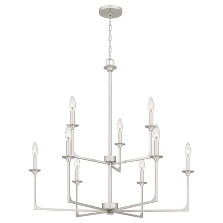 Quoizel Prescott Chandelier 9 Lights Brushed Nickel PRC5232BN